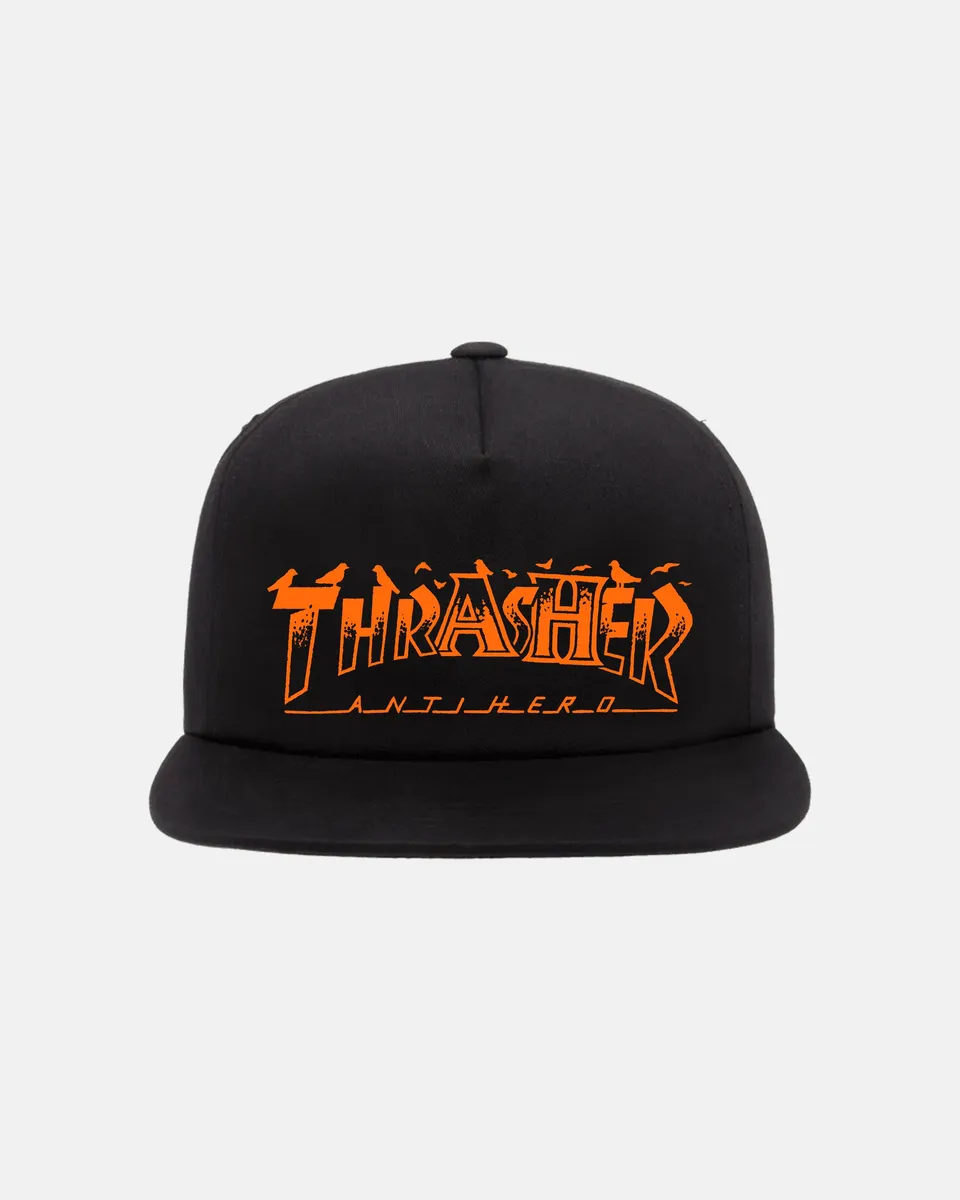 Thrasher Pigeon Mag Snapback Cappellino Nero in Cotone