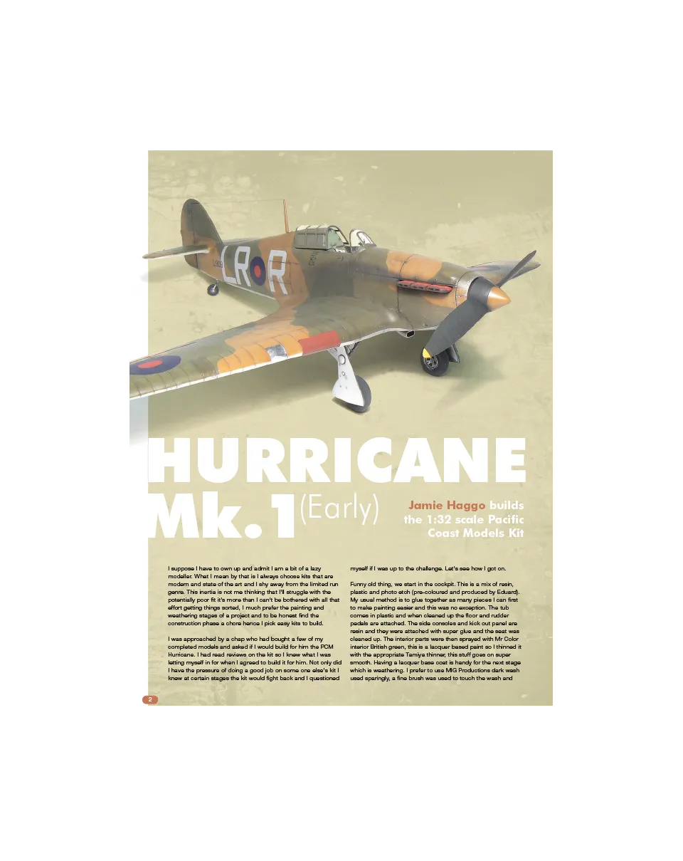 AFV Modeller AIR35 articolo PDF Hurricane Mk1 Early