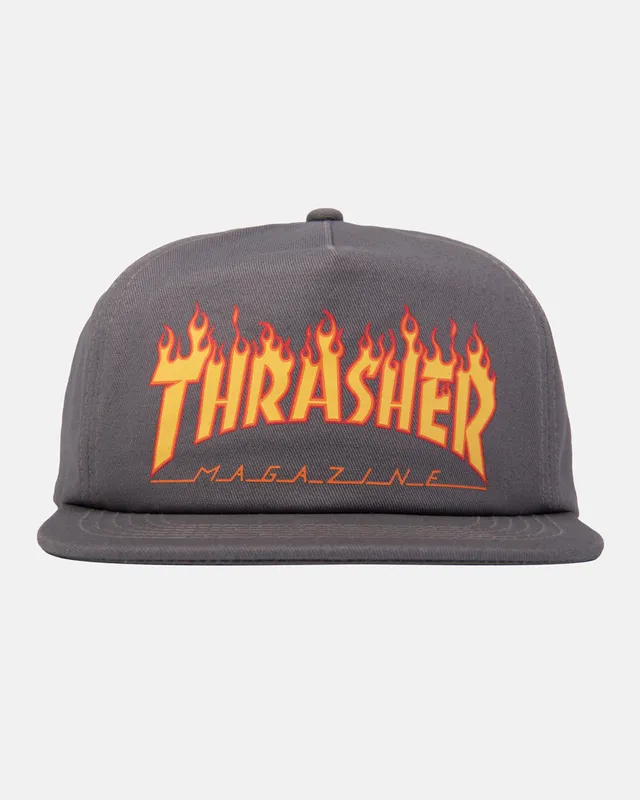 Thrasher Printed Flame snapback grigio cotone