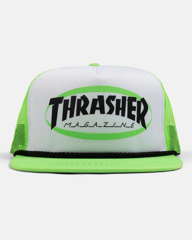 Thrasher Ellipse Trucker cappello verde corona bassa