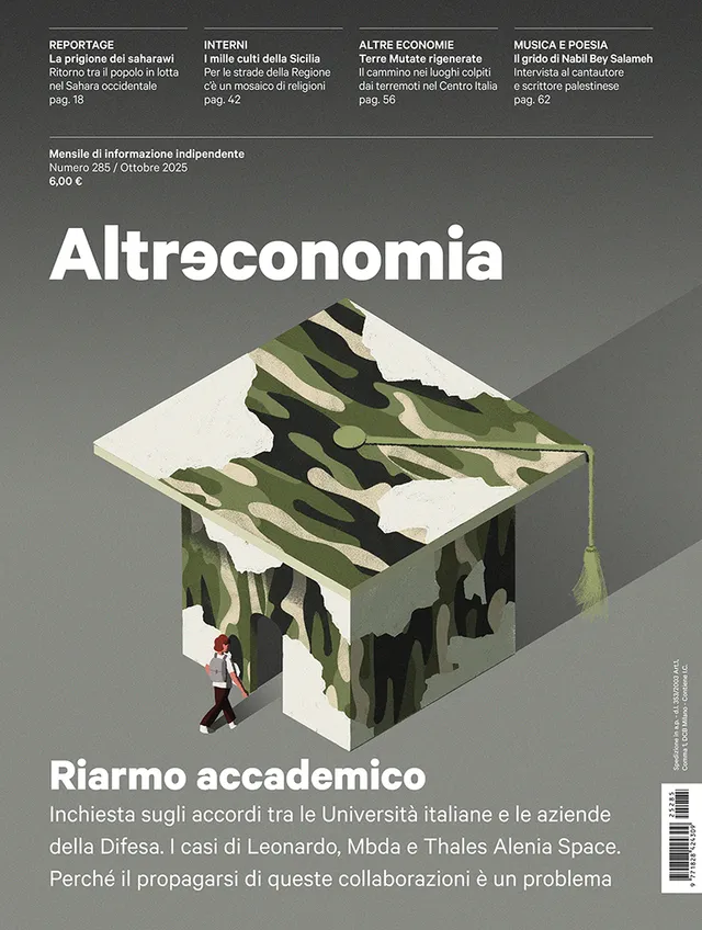 Altreconomia 285 rivista copia singola riarmo accademico