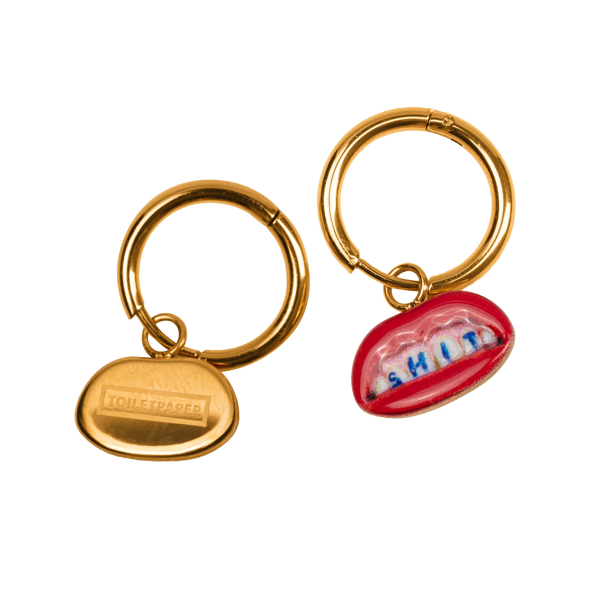 TOILETPAPER Earrings orecchini acciaio Shit 14mm
