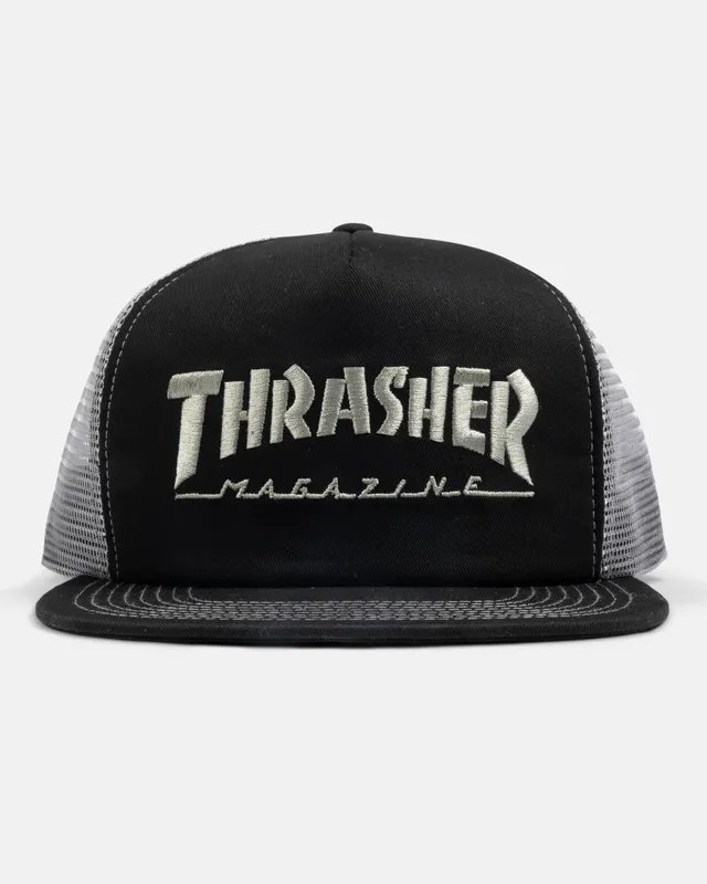 Thrasher Mag Logo cappellino trucker nero grigio cotone