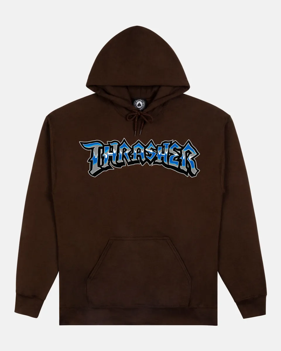 Thrasher Cruisin Hoodie felpa dark chocolate in cotone