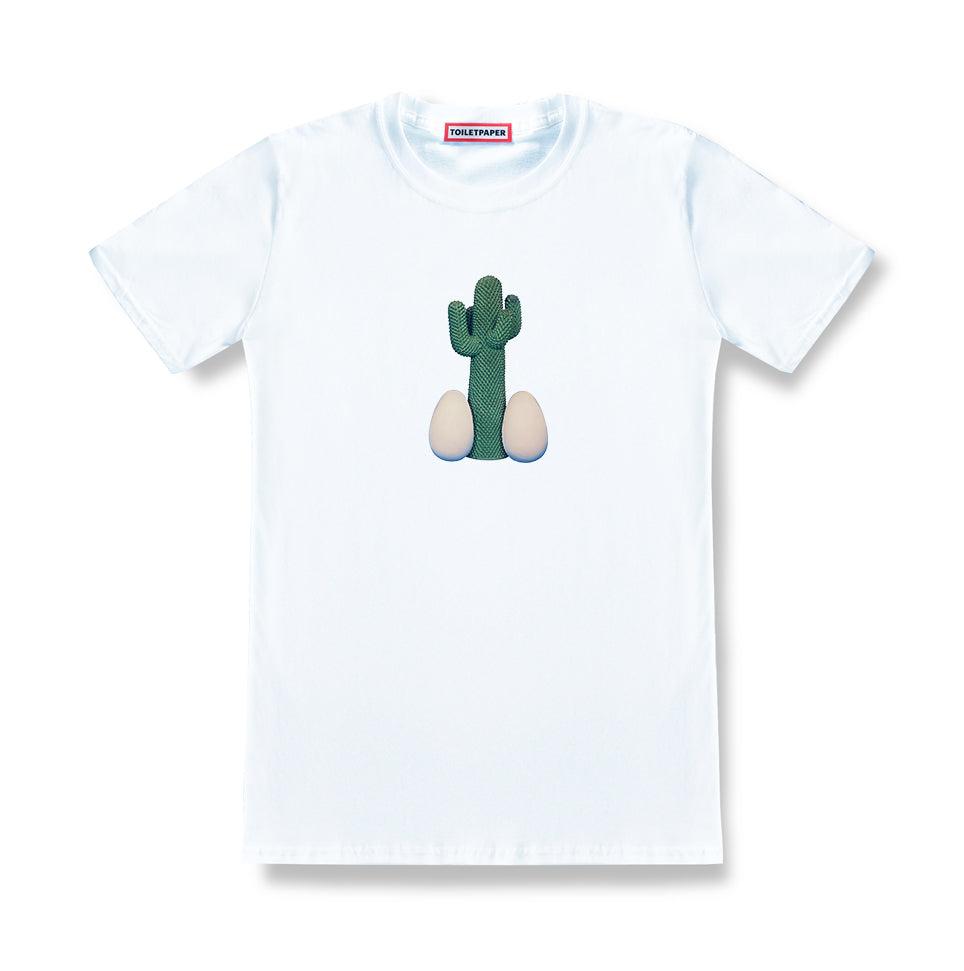 TOILETPAPER Cactus t-shirt maglietta cotone bianca