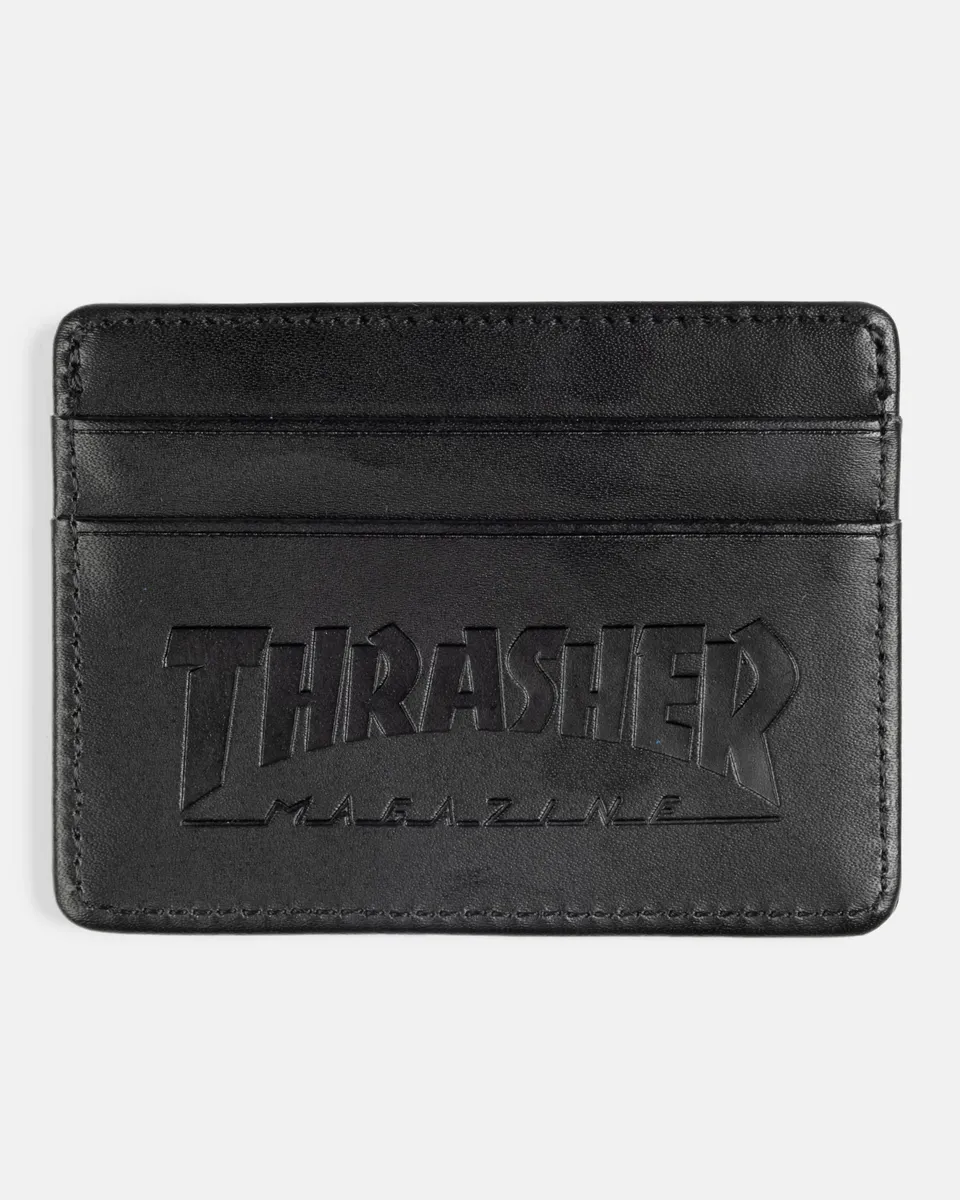 Thrasher Leather Card Wallet portacarte pelle nero