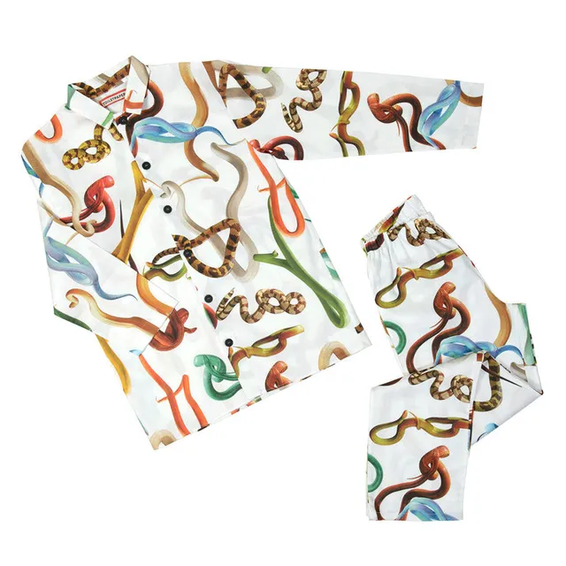 TOILETPAPER Snakes pigiama raso cotone nero S/M