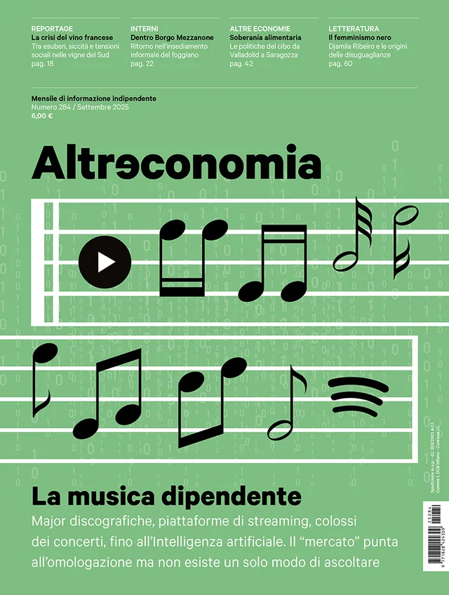 Altreconomia 284 La musica dipendente rivista copia singola musica