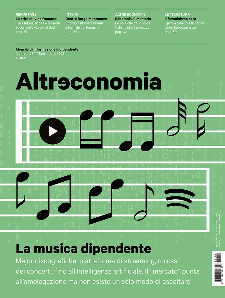 Altreconomia 284 La musica dipendente rivista copia singola musica