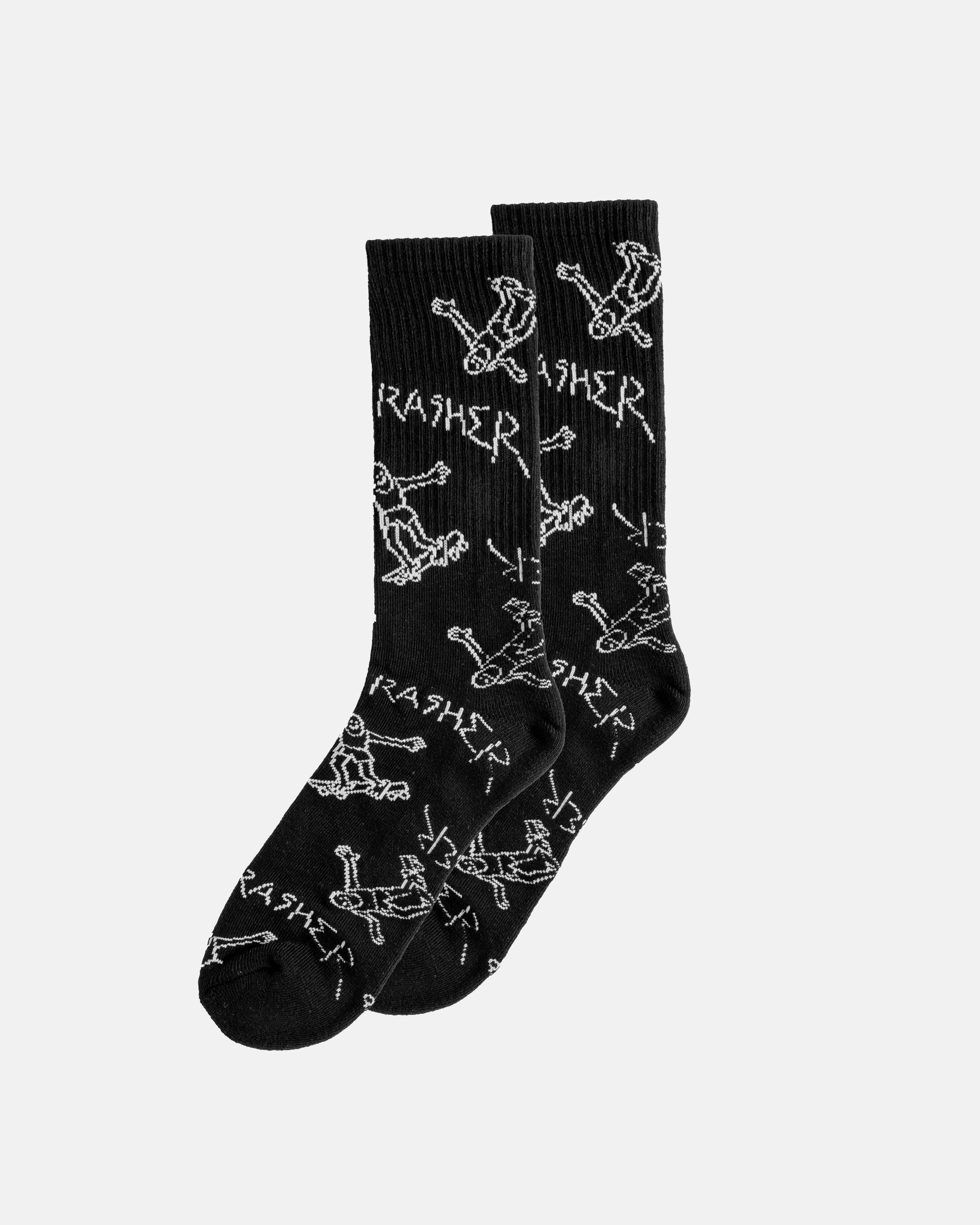 Thrasher Gonz Crew Socks calzini nero/bianco taglia unica
