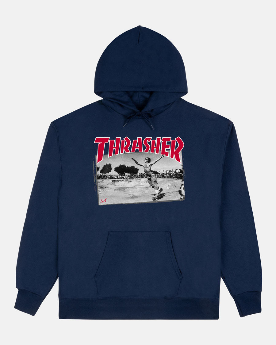 Thrasher Jake Dish Hoodie felpa blu navy cotone