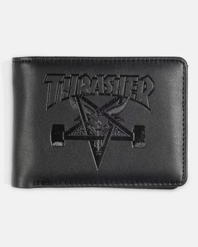 Thrasher Skategoat Leather Wallet portafoglio nero pelle