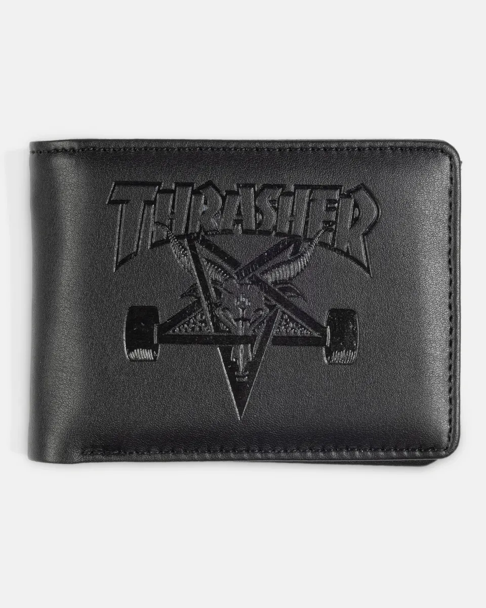 Thrasher Skategoat Leather Wallet portafoglio nero pelle