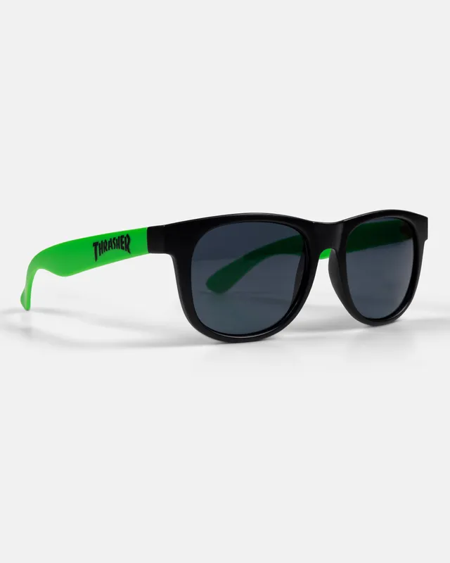 Thrasher Neon Green occhiali da sole verdi UV400 gommati