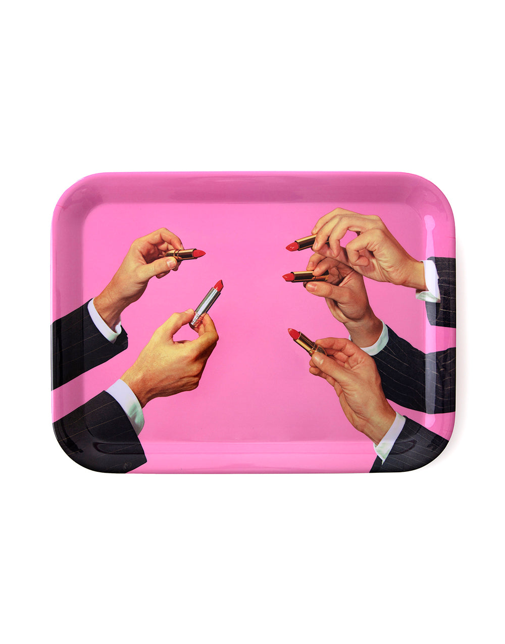 TOILETPAPER Tray Lipsticks Pink vassoio melamina 32x43,5 cm