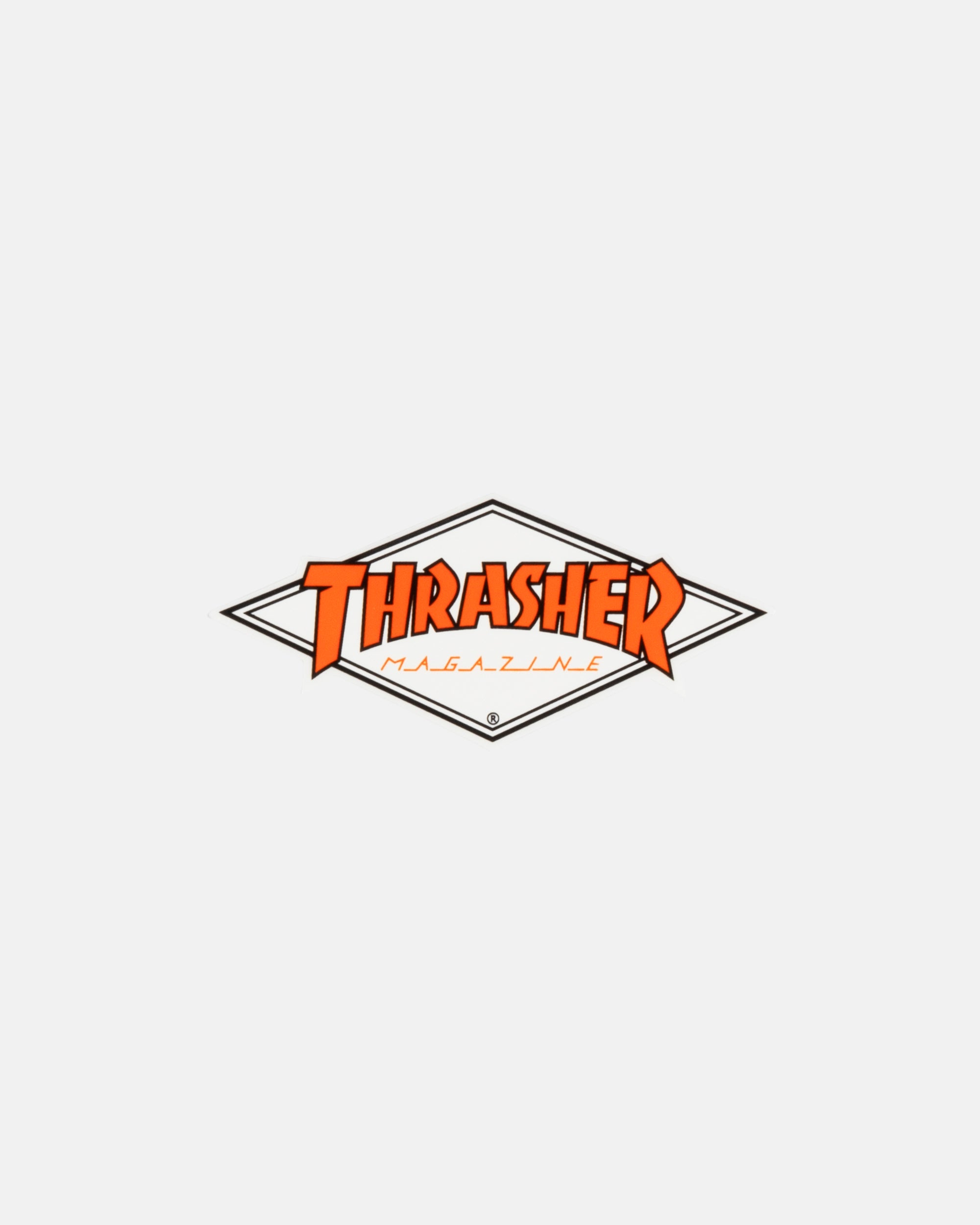 Thrasher Diamond Sticker adesivo bianco 10 cm