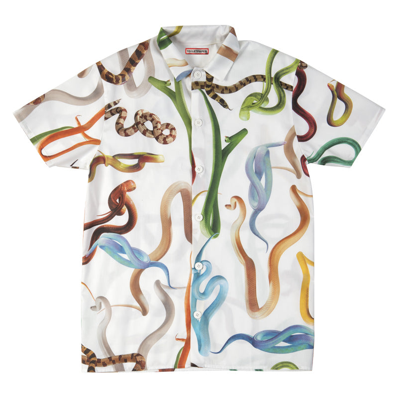 TOILETPAPER Snakes pigiama corto raso cotone bianco