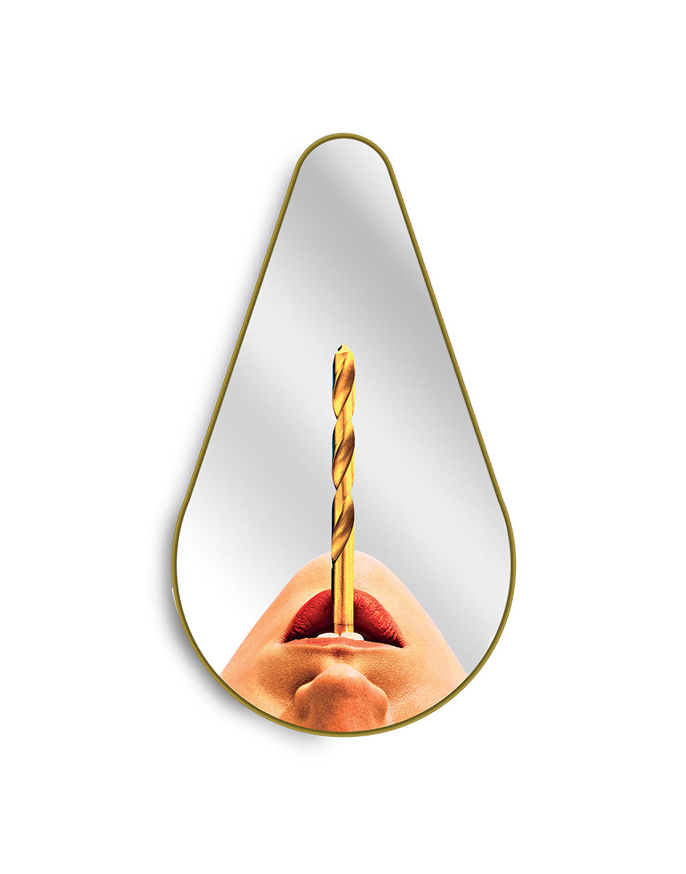 TOILETPAPER Gold Frame Pear specchio parete ottone 80cm
