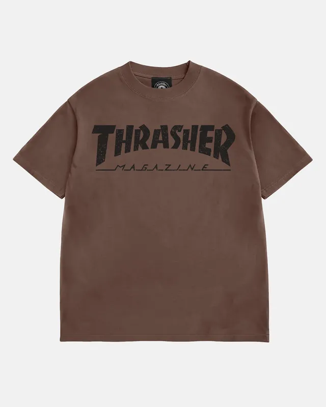 Thrasher Mag Logo Vintage t-shirt chocolate in cotone