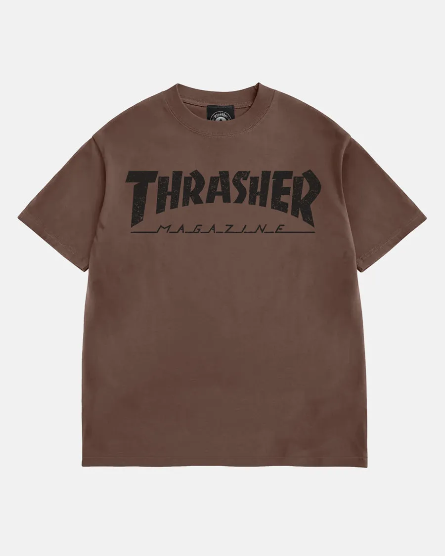 Thrasher Mag Logo Vintage t-shirt chocolate in cotone