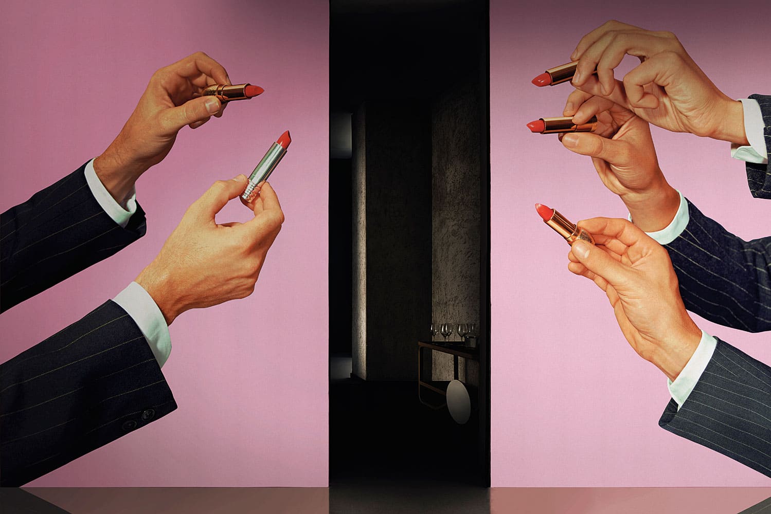 TOILETPAPER Beauty Is Nothing carta da parati rosa 200x310 cm
