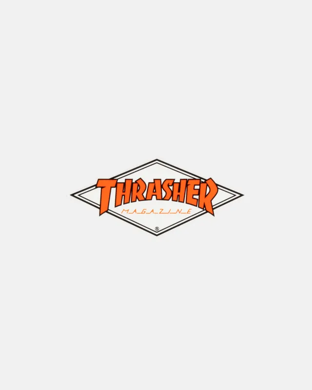 Thrasher Diamond Sticker adesivo bianco 10 cm