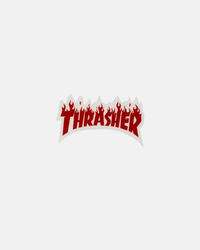 Thrasher Flame adesivo rosso fustellato skate