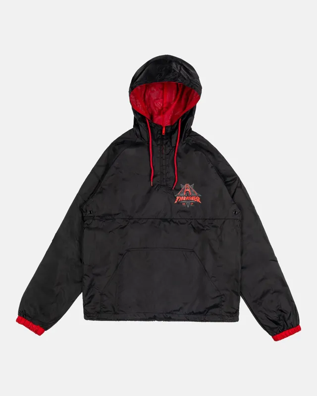 Thrasher Golden Gate giacca anorak nero water resistant
