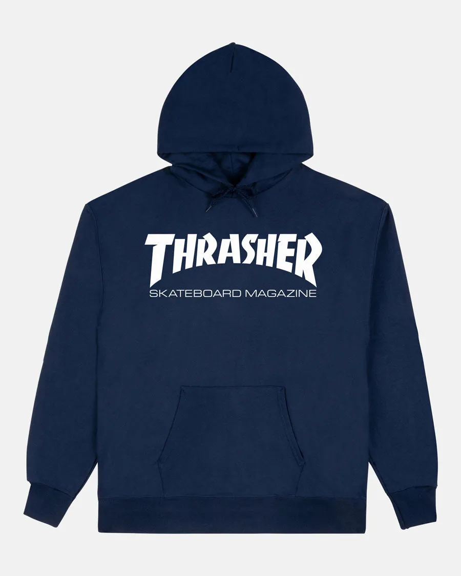 Thrasher Skate Mag felpa cappuccio blu navy misto cotone