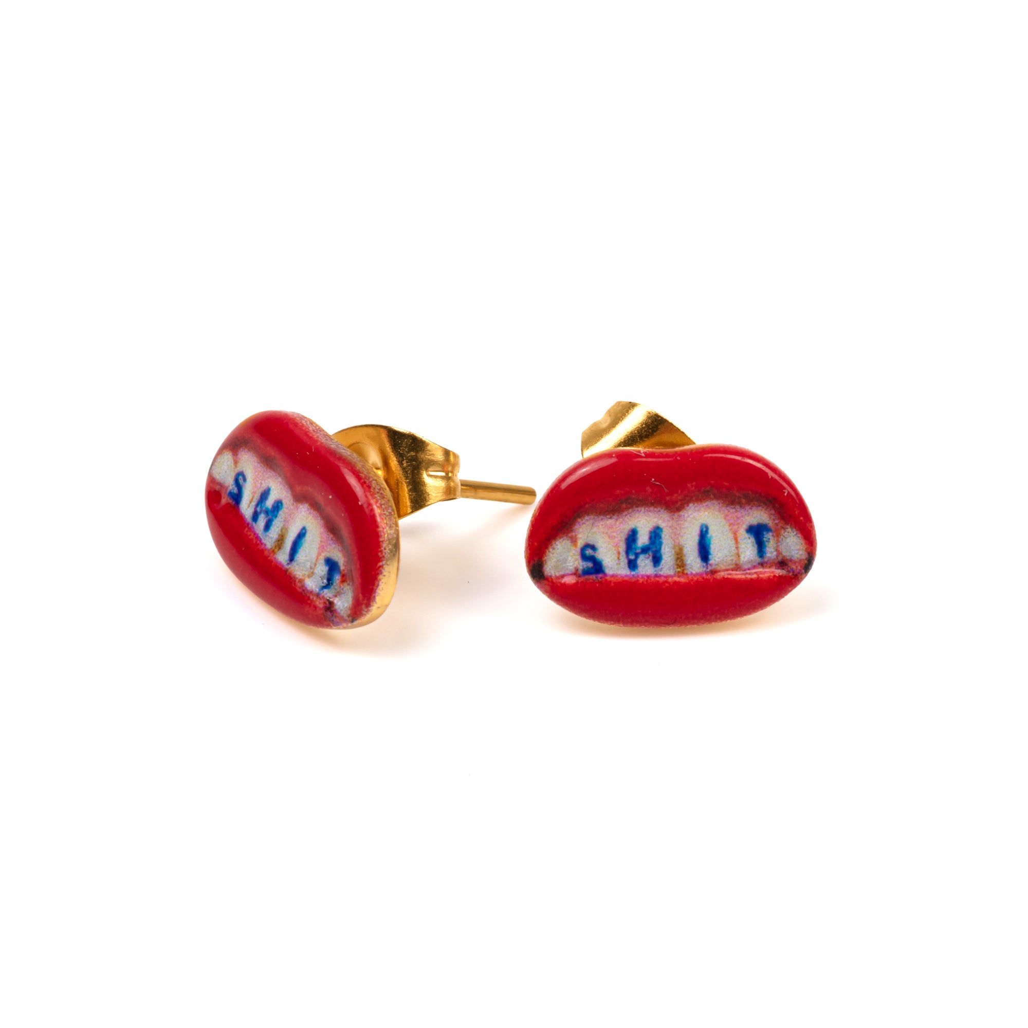 TOILETPAPER Earrings orecchini acciaio Shit 14mm
