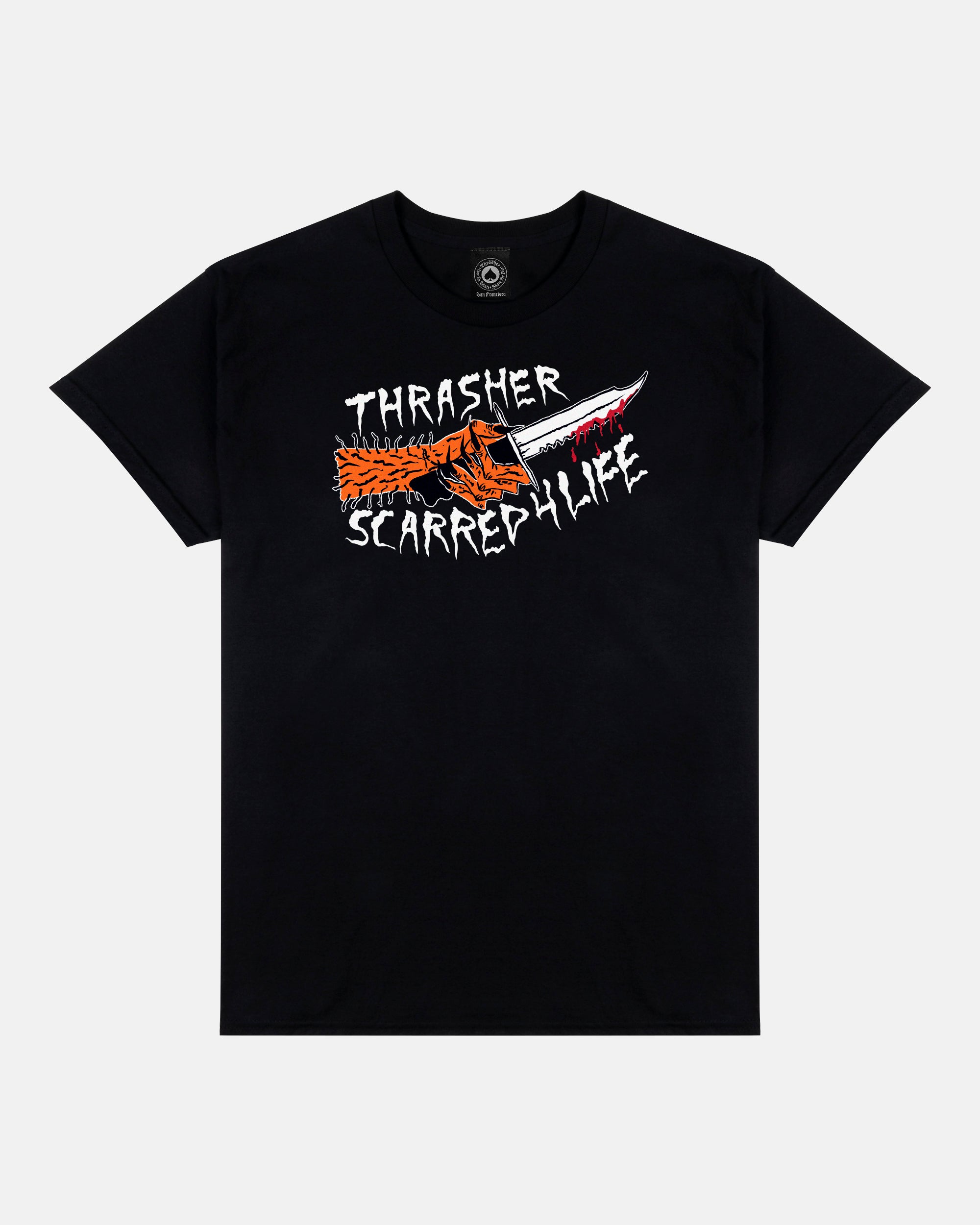 Thrasher Scarred t-shirt nera grafica Neckface