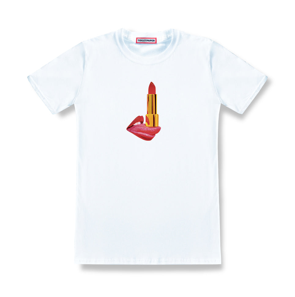 TOILETPAPER Tongue T-shirt maglietta cotone stampa lingua