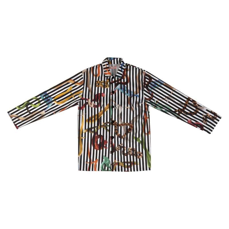 TOILETPAPER Snakes pigiama satin cotone fondo nero