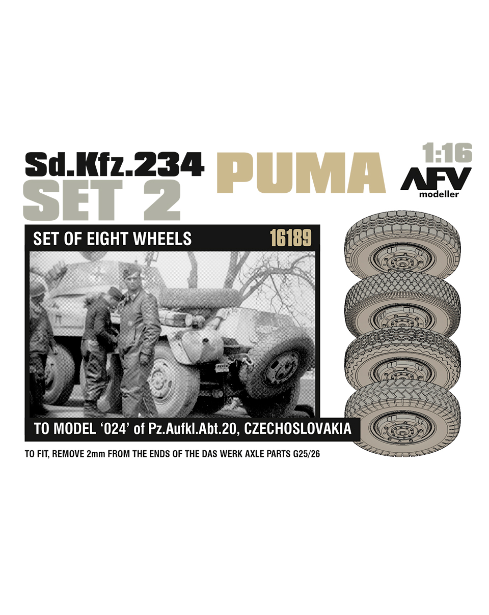 AFV Modeller 16189 Sd.Kfz. 234 Puma ruote 1:16 set 8 pezzi 2