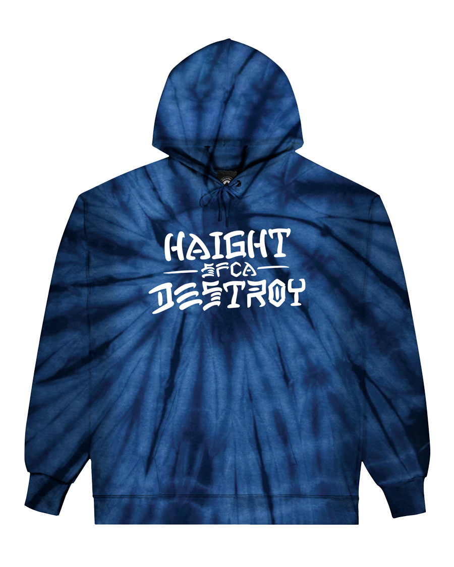 Thrasher Haight and Destroy felpa cappuccio navy spider