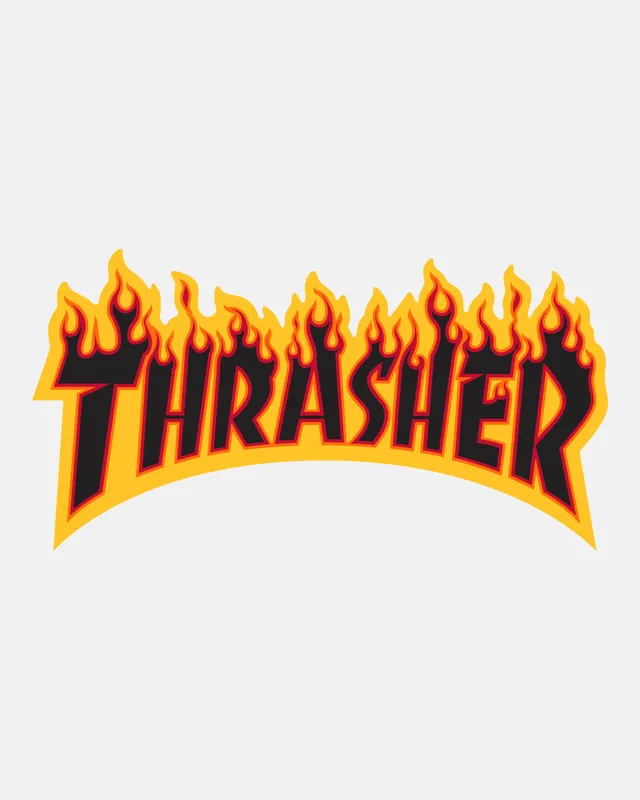 Thrasher Flame Sticker adesivo nero 15 cm