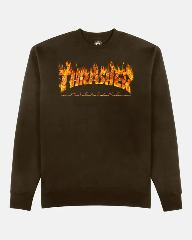 Thrasher Inferno felpa girocollo dark chocolate
