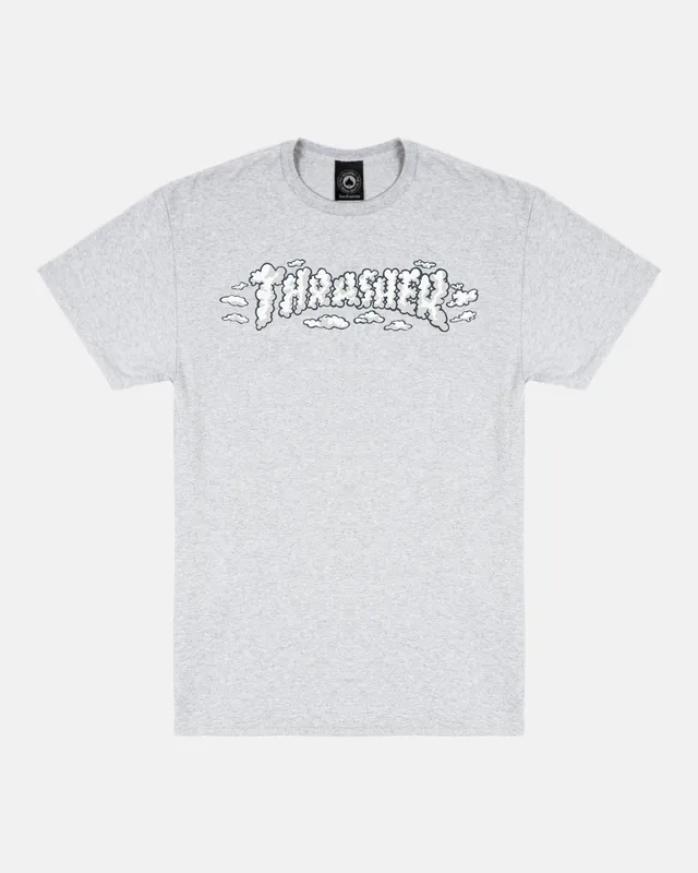 Thrasher Clouds by Spanky t-shirt maglietta grigia cotone