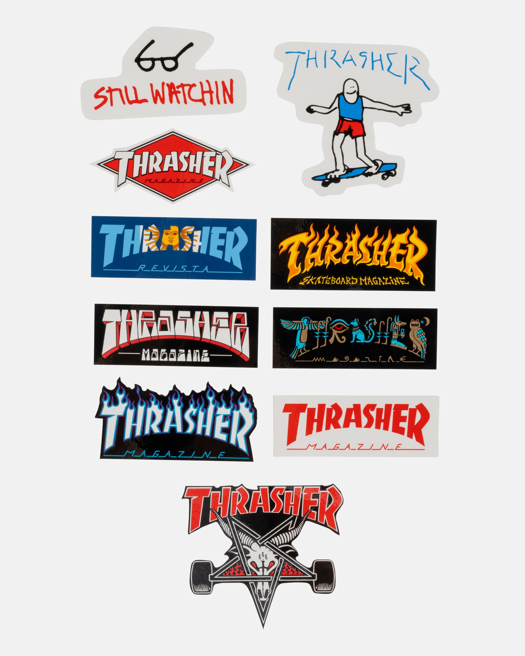 Thrasher 10 Pack adesivi 10 pezzi grafiche skate