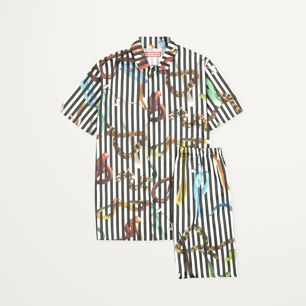 TOILETPAPER Pigiama Corto Snakes Nero Cotone S/M