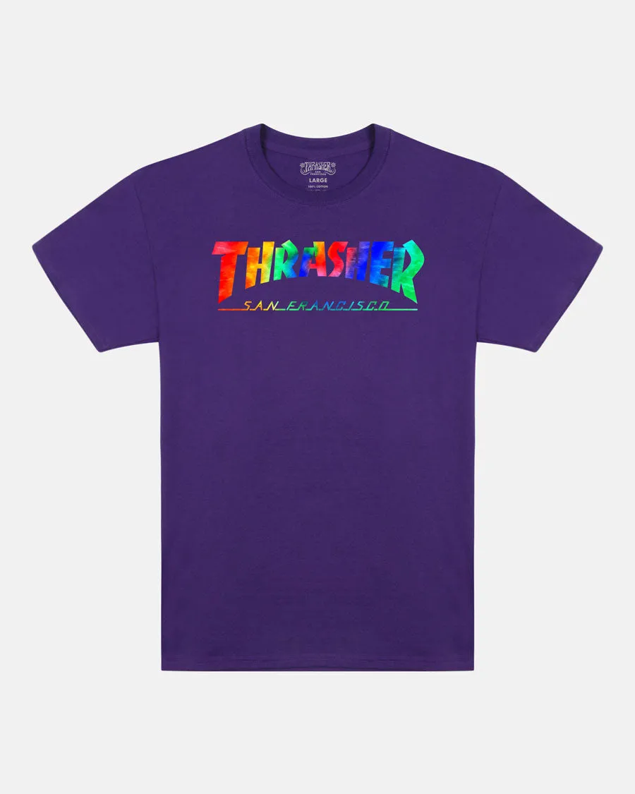 Thrasher Skate Mag Tie Dye t-shirt viola cotone