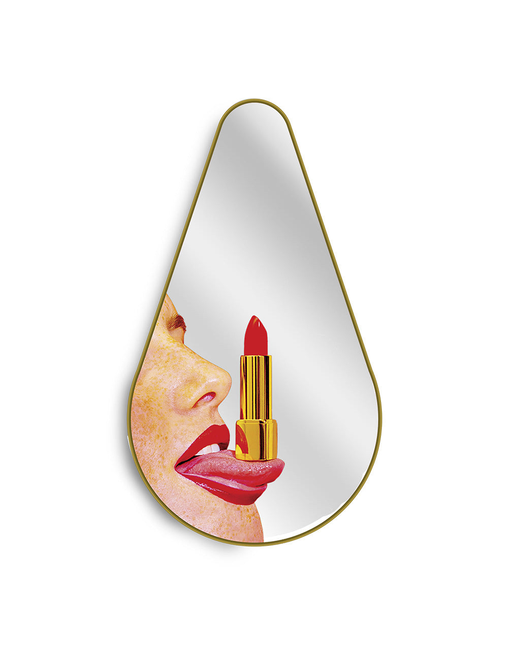 TOILETPAPER Gold Frame Pear specchio parete ottone 80cm