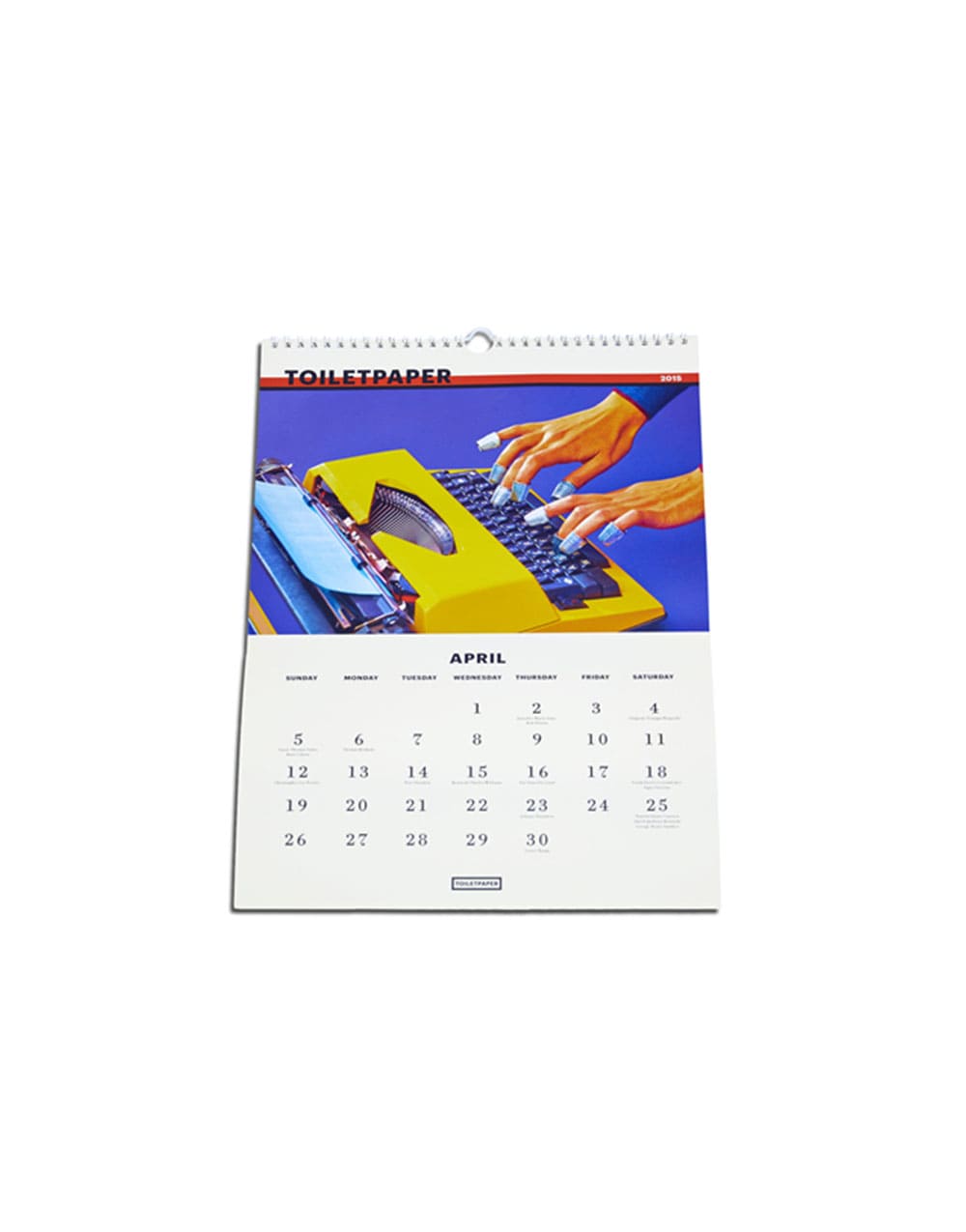 TOILETPAPER Calendar calendario 2015 da parete 28x22 cm