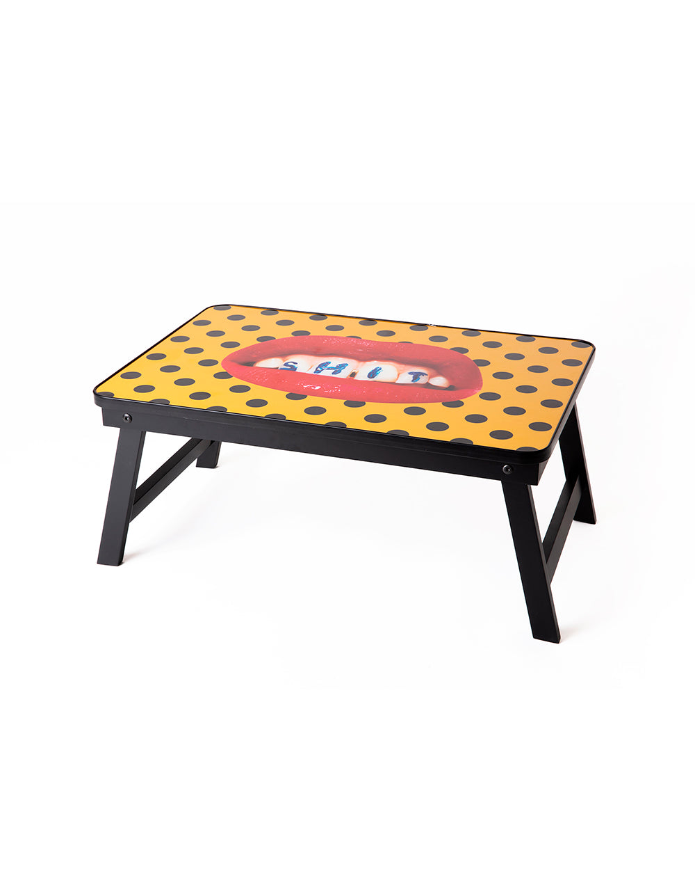 TOILETPAPER Sofa Tray vassoio legno gambe pieghevoli 56x38 cm