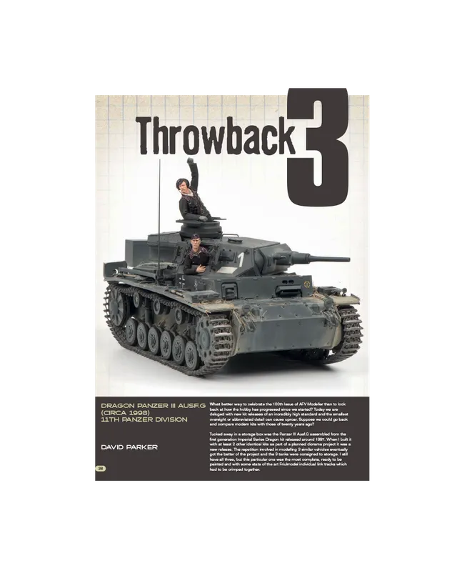 AFV Modeller AFV 100 Throwback Three articolo PDF corazzati