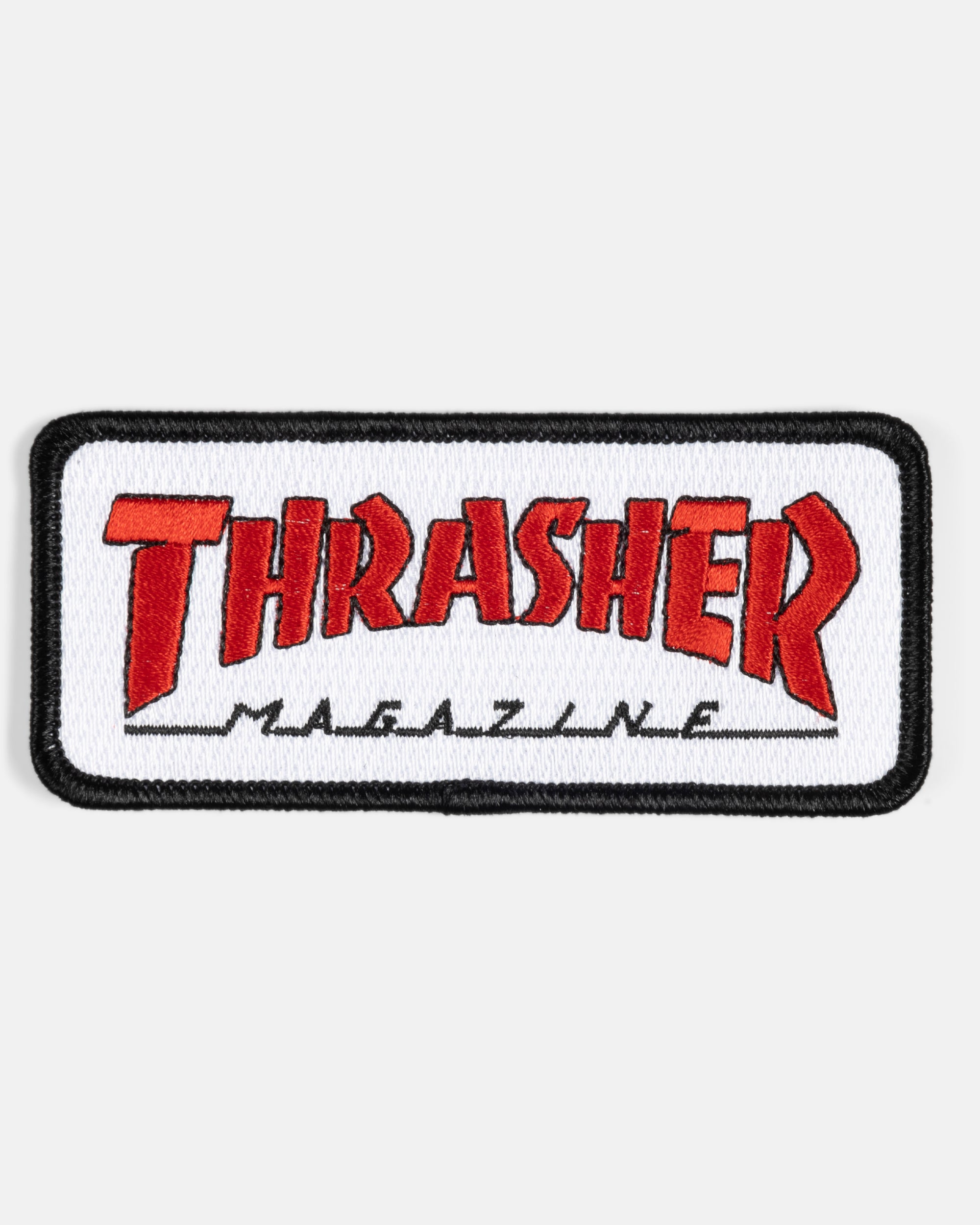 Thrasher Outlined patch ricamata bianca rossa