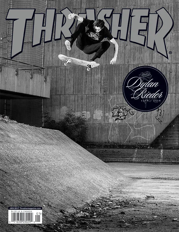 Thrasher Gennaio 2017 rivista copia singola cover Dylan