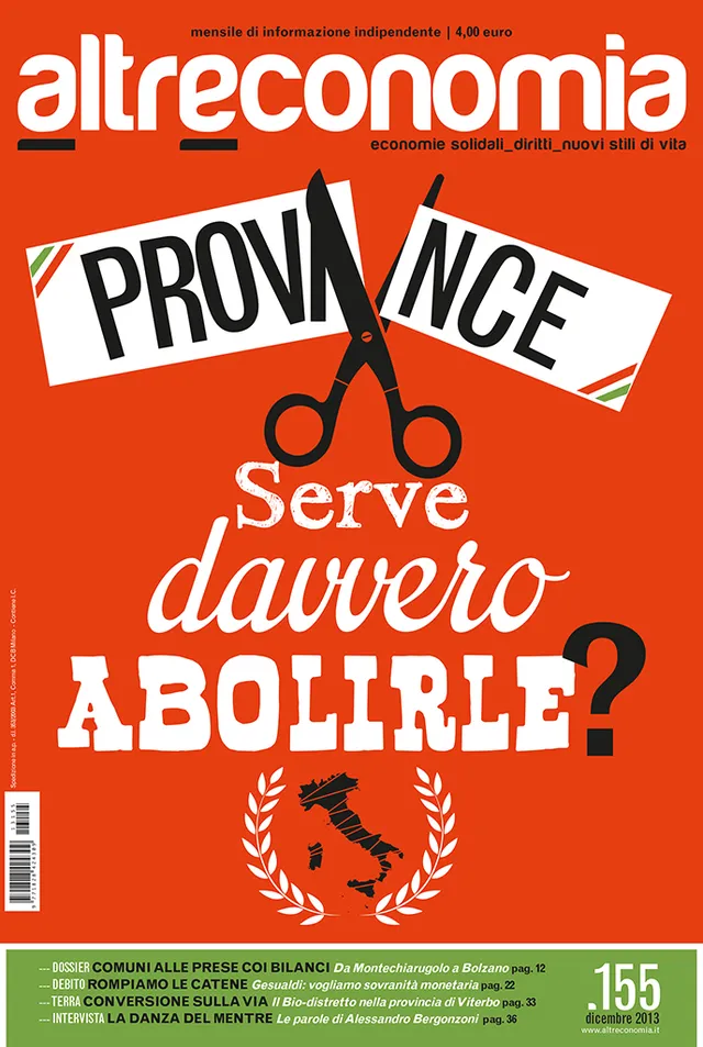 Altreconomia 155 Province abolirle rivista copia singola dicembre