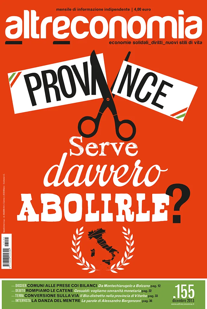 Altreconomia 155 Province abolirle rivista copia singola dicembre