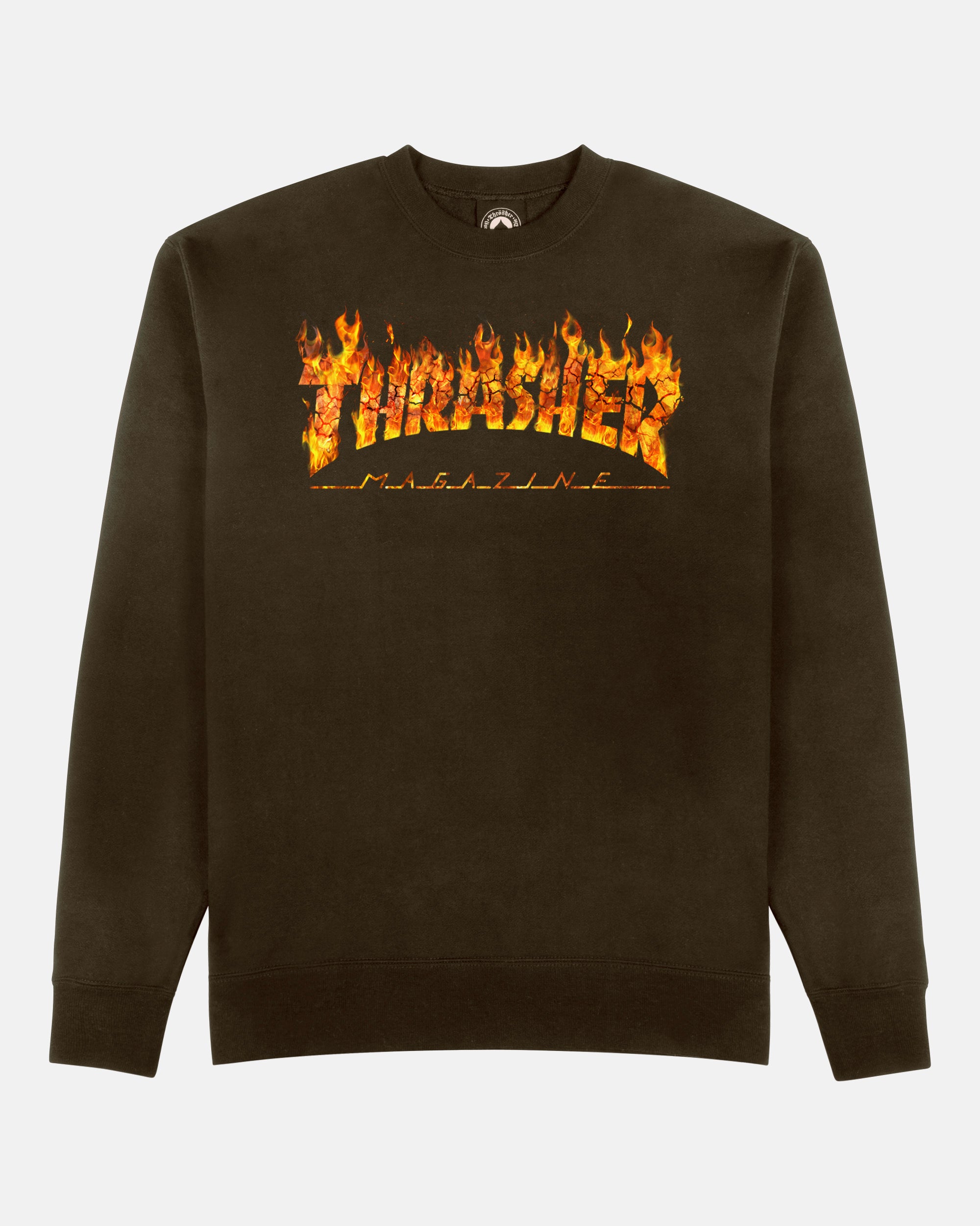 Thrasher Inferno felpa girocollo dark chocolate